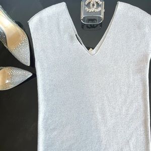TALBOTS SLEEVELESS SILVER METALLIC TOP SIZE XS